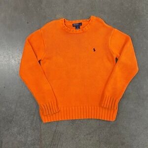 Polo Ralph Lauren Vintage Orange Knit Sweater Cotton Women's Size M